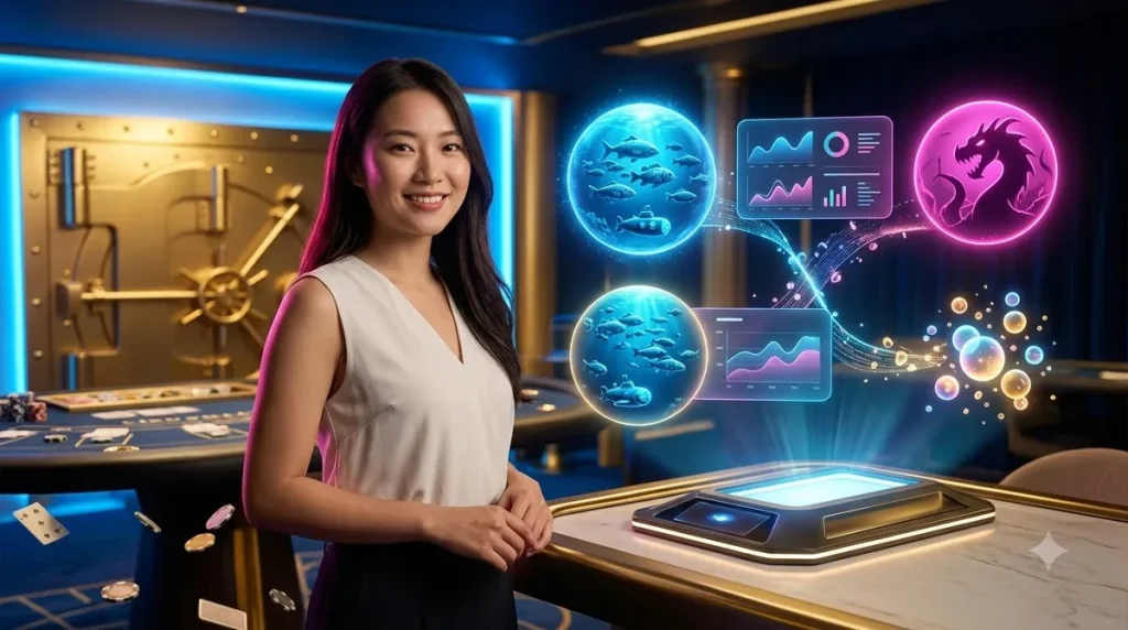 Minh họa hình thức chơi bắn cá trên điện thoại và máy tính