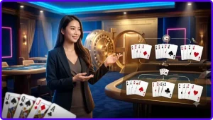 Minh họa bàn chơi và bố cục chính của Cách xếp bài mậu binh CM88.