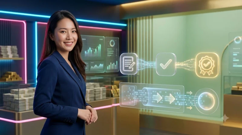 Minh họa các bước đăng ký tài khoản trực tuyến đơn giản và thành công.