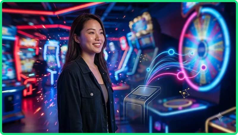 Minh họa cách dòng thanh toán slot nối các biểu tượng trên các cuộn slot