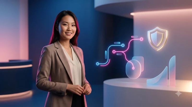 Minh họa trải nghiệm bắt đầu an toàn và minh bạch trên nền tảng kỹ thuật số