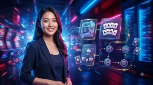 Người chơi đang tìm hiểu luật phỏm trước khi tham gia bàn chơi online
